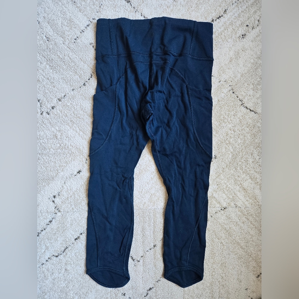 Athleta Blue High-Waist 3/4 Leggings
